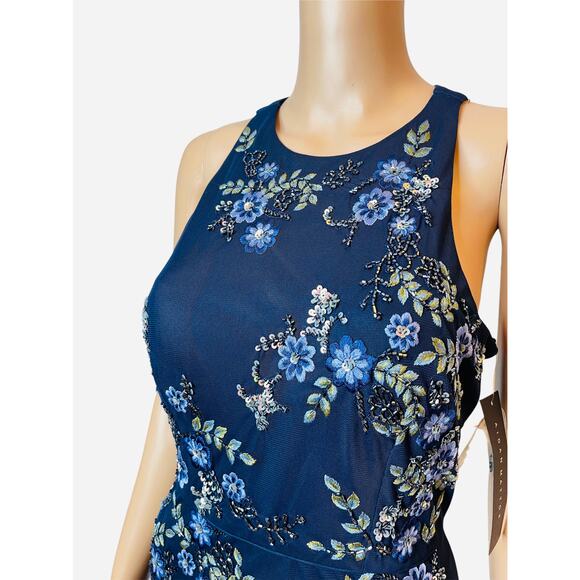 Aidan Mattox Embellished Floral-Embroidered Column Long Gown size 8 NWT - Picture 4 of 10